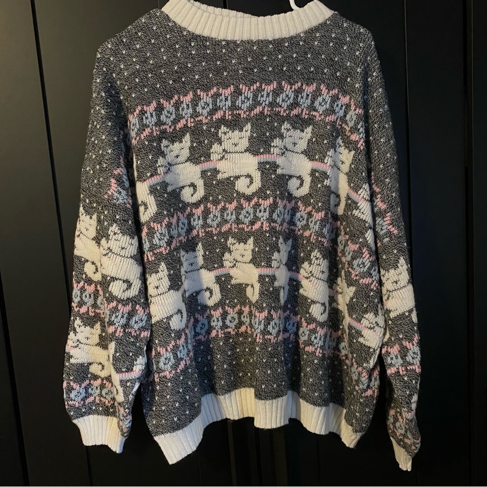 Winter Pastel Cat Sweater